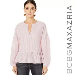 BCBGMAXAZRIA Pink Stripe Blouse
